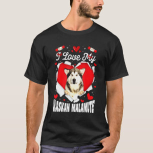 Ik hou van mijn Alaskan Malamute Valentijn Dog T-shirt