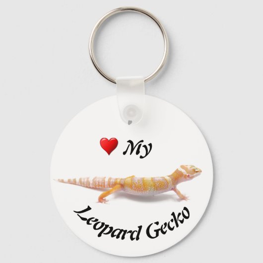 Ik hou van mijn Albino Leopard Gecko Sleutelhanger (Voorkant)