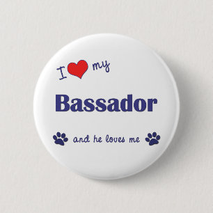 Ik hou van mijn ambassadeur (Mannelijke hond) Ronde Button 5,7 Cm