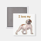 Ik hou van mijn Amerikaanse buldog Magneet (Voorkant / Achterkant)