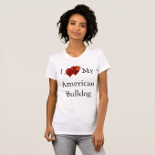 Ik hou van mijn Amerikaanse Bulldog Double Heart T-shirt (Voorkant volledig)
