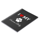 Ik hou van mijn Amerikaanse Bully hond aangepaste Notitieboek (Linkerzijde)