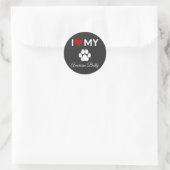 Ik hou van mijn Amerikaanse Bully hond aangepaste Ronde Sticker (Tas)