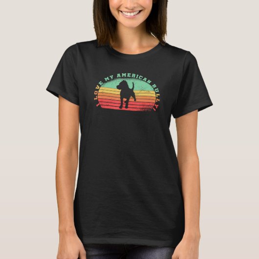 Ik hou van mijn Amerikaanse Bully, hond en Pitbull T-shirt (Voorkant)
