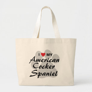 Ik hou van mijn Amerikaanse Cocker Spaniel Grote Tote Bag