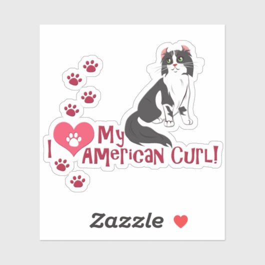 Ik hou van mijn Amerikaanse Curl! Sticker (Vel)