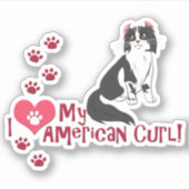 Ik hou van mijn Amerikaanse Curl! Sticker (Voorkant)