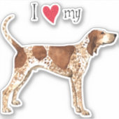 Ik hou van mijn Amerikaanse Engelse coonhound viny Sticker (Voorkant)