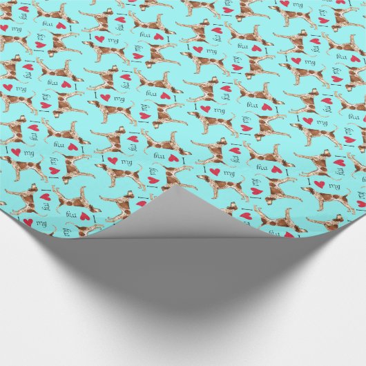 Ik hou van mijn Amerikaanse Engelse hond Cadeaupapier (Hoek)