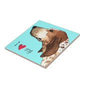 Ik hou van mijn Amerikaanse Engelse hond Tegeltje (Zijkant)