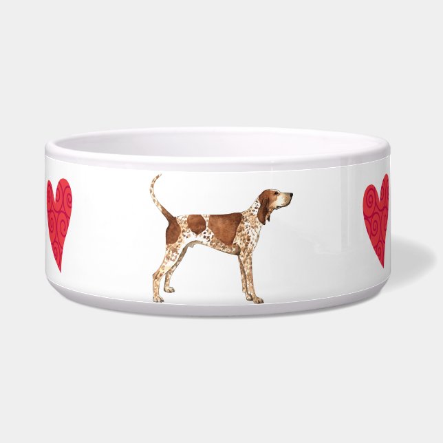 Ik hou van mijn Amerikaanse Engelse hond Voerbakje (Rechts)