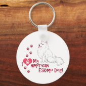 Ik hou van mijn Amerikaanse Eskimo Dog! Sleutelhanger (Voorkant)