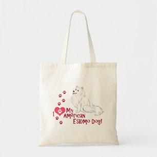 Ik hou van mijn Amerikaanse Eskimo Dog! Tote Bag