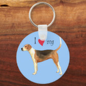 Ik hou van mijn Amerikaanse hond Sleutelhanger (Voorkant)