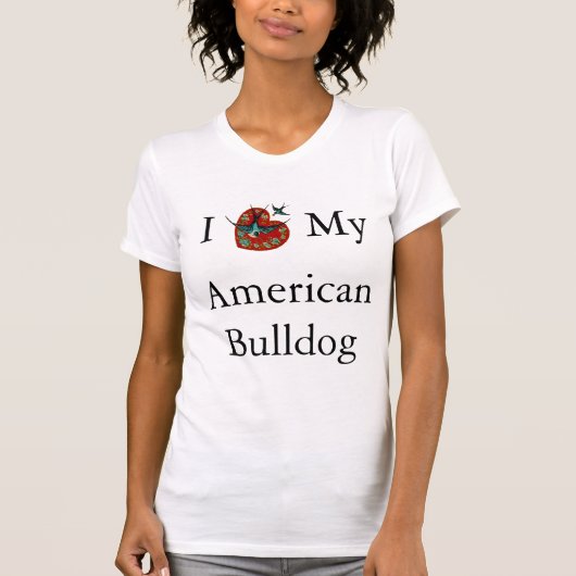 Ik hou van mijn Amerikaanse hond Vogels vliegen T-shirt (Voorkant)