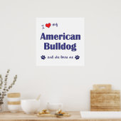 Ik hou van mijn Amerikaanse hond (Vrouw Dog) Poster (Keuken)