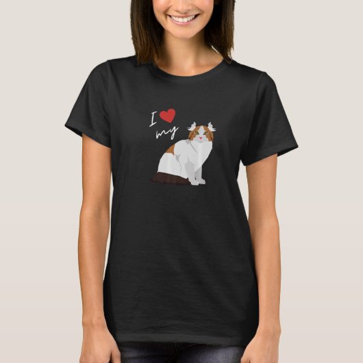Ik hou van mijn Amerikaanse krulkat voor kat T-shirt (Voorkant)