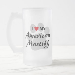 Ik hou van mijn Amerikaanse Mastiff Matglas Bierpul