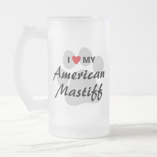 Ik hou van mijn Amerikaanse Mastiff Matglas Bierpul (Links)