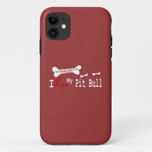 Ik hou van mijn Amerikaanse Pit Bull Terrier Dog iPhone 11 Hoesje
