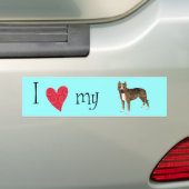 Ik hou van mijn Amerikaanse Staffordshire Terrier Bumpersticker (Op auto)