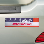 Ik hou van mijn Amerikaanse vlag Bumpersticker (Op auto)
