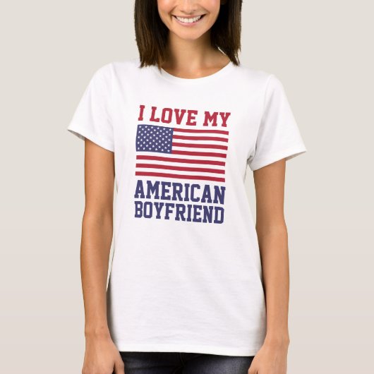 Ik hou van mijn Amerikaanse vriend T-Shirts (Voorkant)