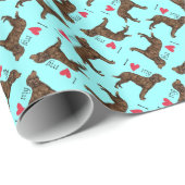 Ik hou van mijn Amerikaanse waterspaniel Cadeaupapier (Rol Hoek)