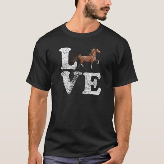 Ik hou van mijn Amerikaanse zielenkruid Horseback  T-shirt (Voorkant)