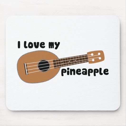 Ik hou van mijn ananasappel Ukulele Muismat (Voorkant)