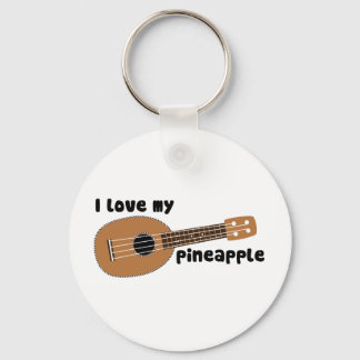 Ik hou van mijn ananasappel Ukulele Sleutelhanger