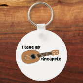 Ik hou van mijn ananasappel Ukulele Sleutelhanger (Voorkant)