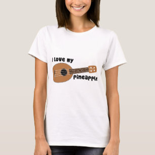 Ik hou van mijn ananasappel Ukulele T-shirt