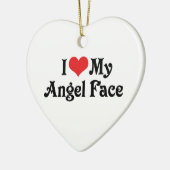 Ik hou van mijn Angel Face Keramisch Ornament (Links)