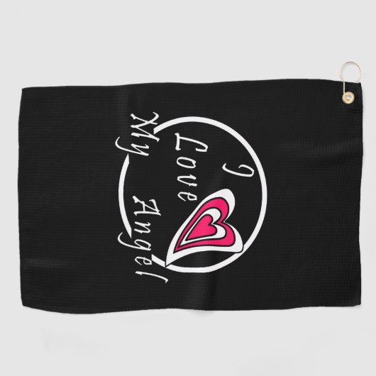Ik hou van mijn Angel Golfhanddoek (Horizontaal)