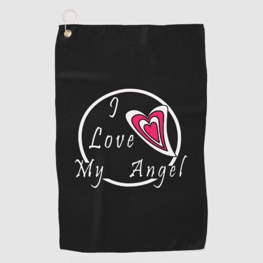 Ik hou van mijn Angel Golfhanddoek (Voorkant)