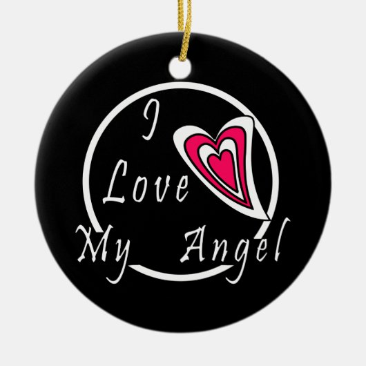 Ik hou van mijn Angel Keramisch Ornament (Voorkant)