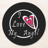 Ik hou van mijn Angel Ronde Kartonnen Onderzetter (Voorkant)