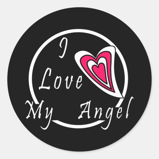 Ik hou van mijn Angel Ronde Sticker (Voorkant)