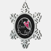 Ik hou van mijn Angel Tin Sneeuwvlok Ornament (Rechts)