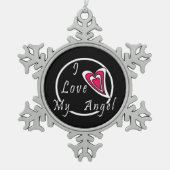 Ik hou van mijn Angel Tin Sneeuwvlok Ornament (Voorkant)