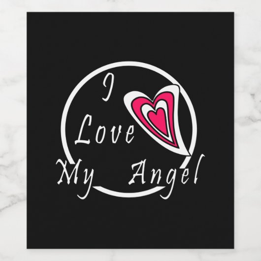 Ik hou van mijn Angel Wijn Etiket (Enkel label)