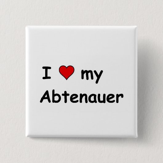 Ik hou van mijn antenauer vierkante button 5,1 cm (Voorkant)