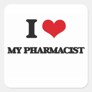 Ik hou van mijn apotheker vierkante sticker
