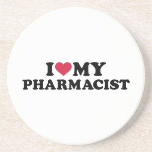 Ik hou van mijn apotheker zandsteen onderzetter