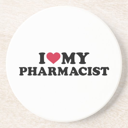 Ik hou van mijn apotheker zandsteen onderzetter (Voorkant)
