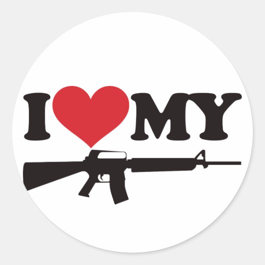 Ik hou van mijn AR15 Ronde Sticker (Voorkant)