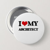 Ik hou van mijn architect ronde button 7,6 cm (Voorkant /achterkant)