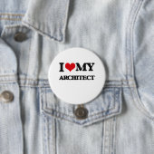 Ik hou van mijn architect ronde button 7,6 cm (In situ)