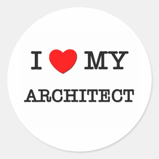 Ik hou van mijn architect ronde sticker (Voorkant)